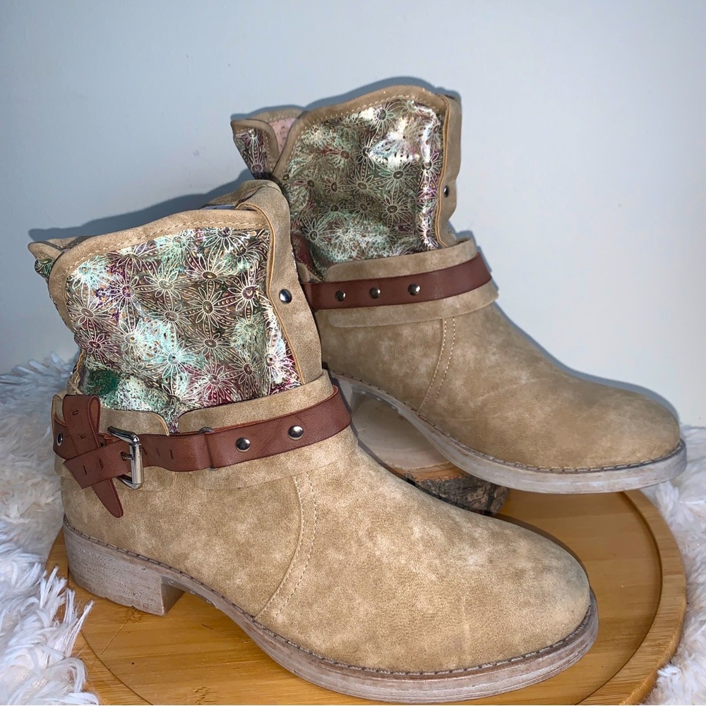 Alberto Beige Ankle Boots Womens Size 9